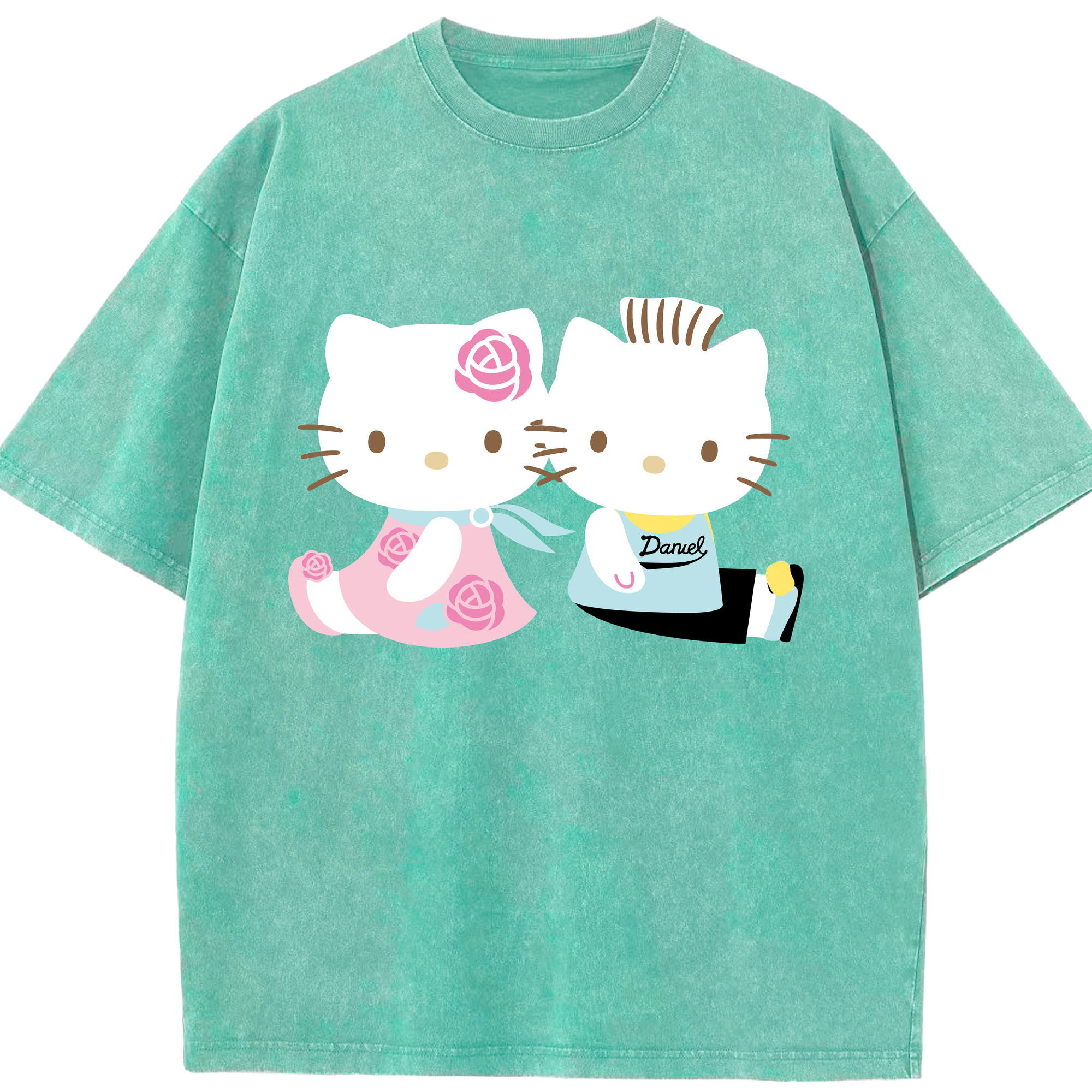 （画像用） Hello Kitty ハローキティ 綿100% ヴィンテージ風 半袖Tシャツ（フロントプリント）